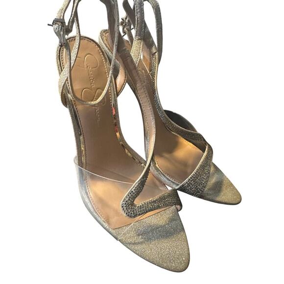 NWOT-JESSICA SIMPSON Womens Glitter Pointy Toe Stiletto Dress Sandals. Size 10M - Picture 5 of 8